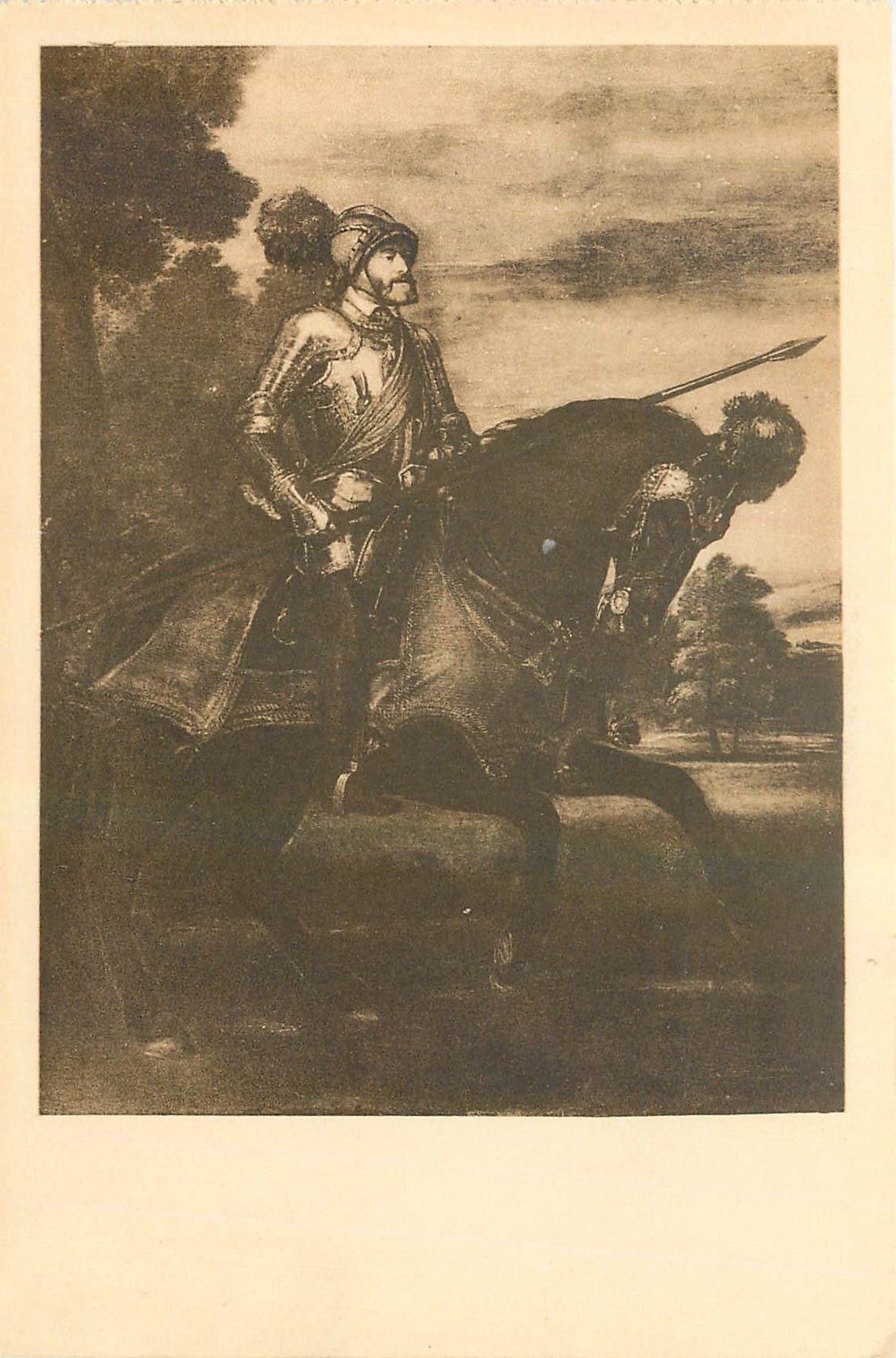 CPA Museo de Prado El emperador Carlos V en la de Muhlberg Tiziano 
