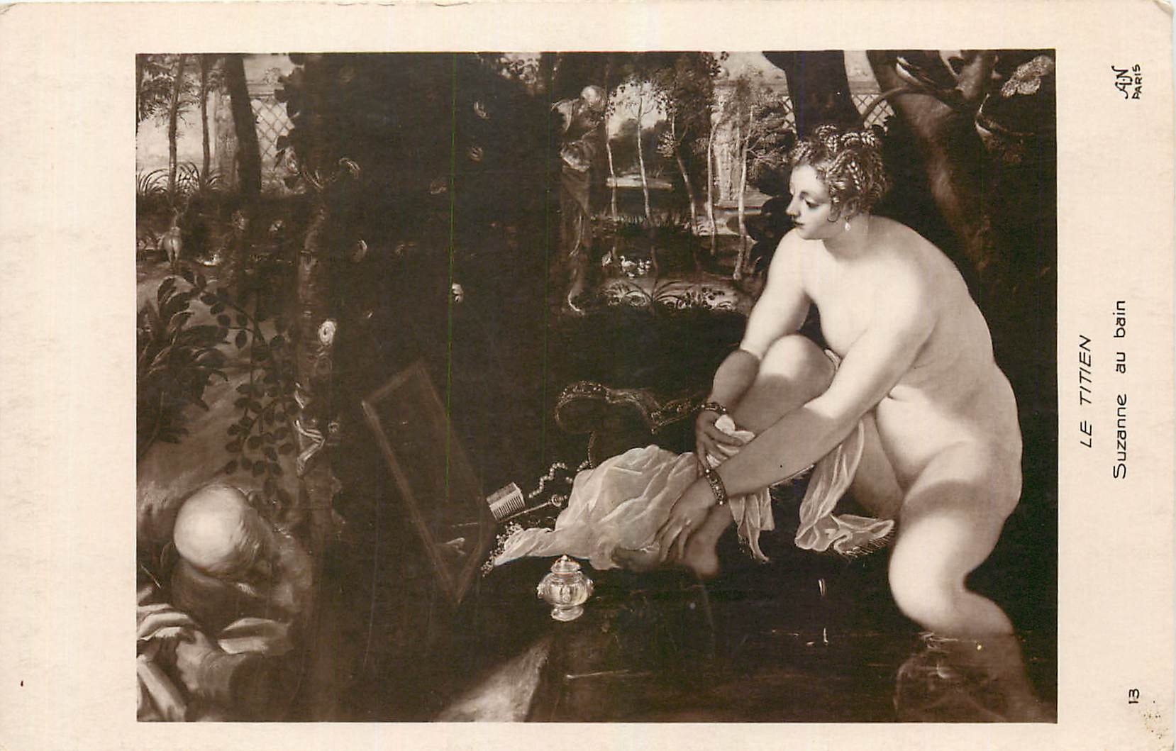 CPA Le Titien Suzanne au bain 