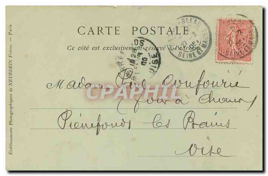 Foresta di Fontainebleau — La Grotta dei Briganti — Collezione ND Phoi — Verso