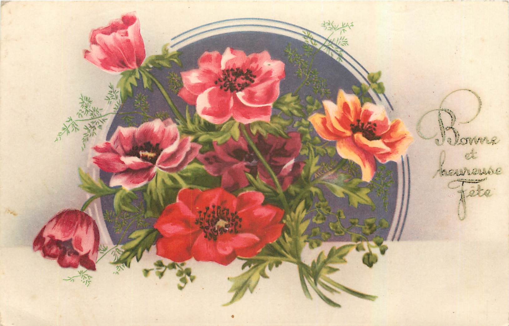 CPA Fantaisie Fleurs