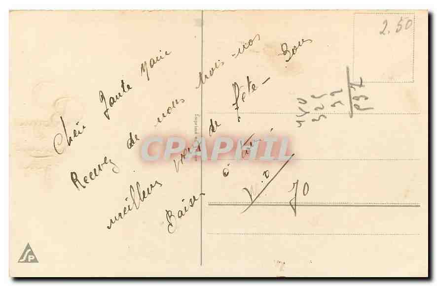CPA Fantaisie Fleurs — Rückseite
