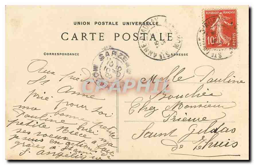 CPA Sainte Anne d'Auray l'Autel Privilegie de Sainte Anne  — Back
