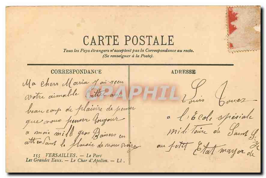 Versailles — Le Parc — Les Grandes Eaux — Le Char d'Apollon — LL — Verso