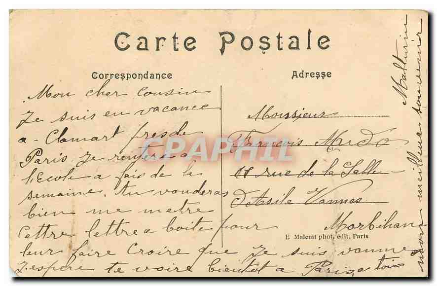 CPA Bois de Meudon Clarmart l'Etang de l'Ursine  — Rückseite