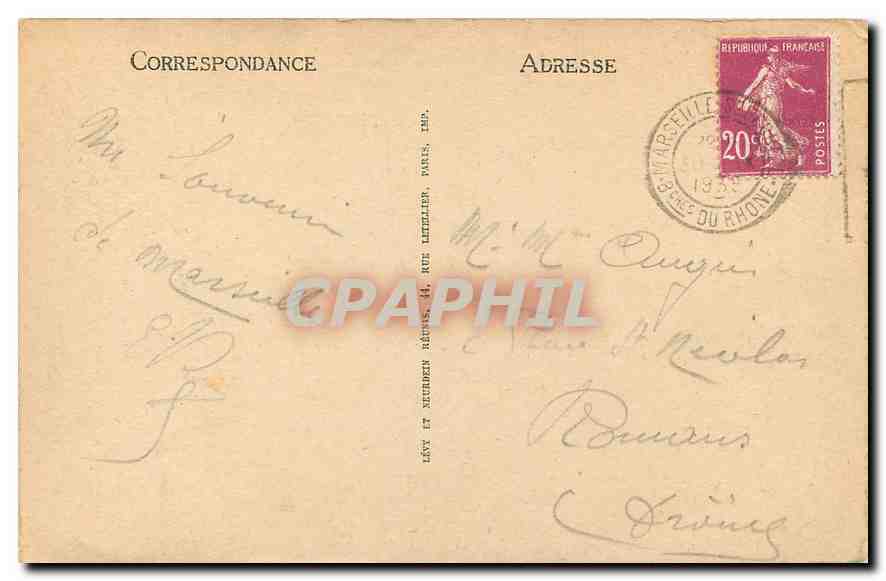 CPA Marseille Les Ascenseurs et Notre Dame de la Garde  — Verso