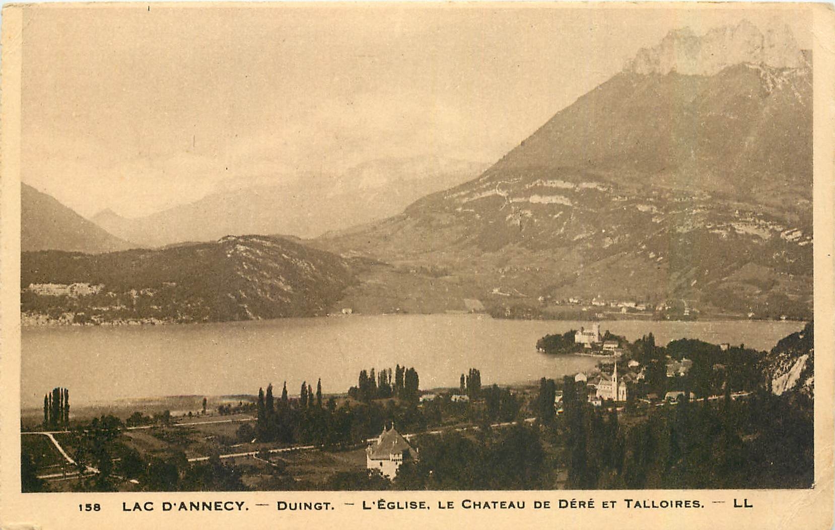 CPA Lac d'Annecy Duingt l'Eglise le Chateau de Dere et Talloires 