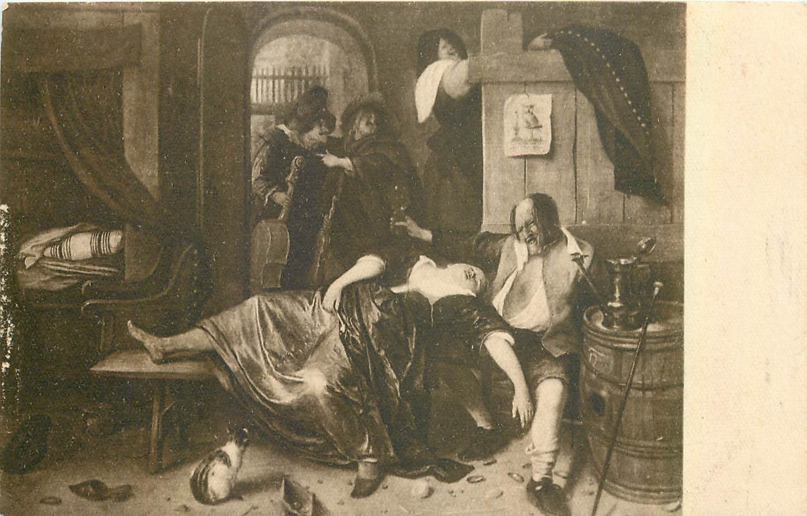CPA Jan Steen Apres boire 