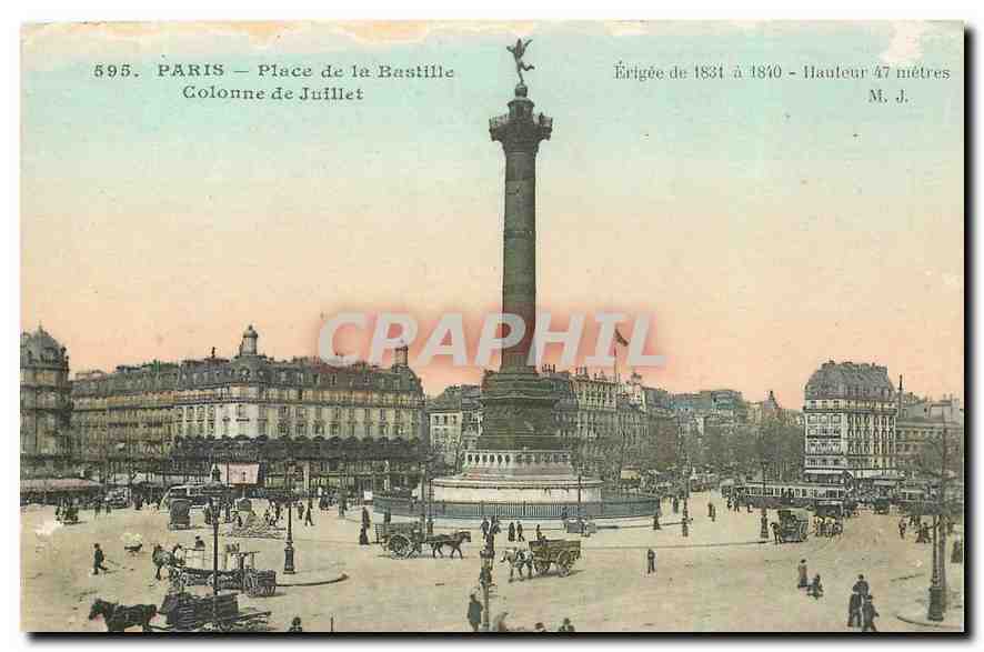 CPA Paris Place de la Bastille Colonnne de Juillet 
