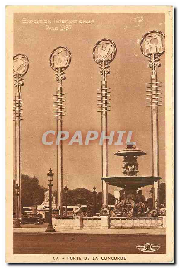 CPA Paris Porte de la Concorde Exposition internationale 1937 Coq
