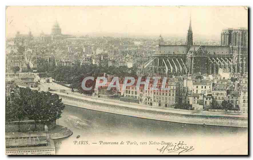 CPA Paris Panorama de Paris vers Notre Dame 