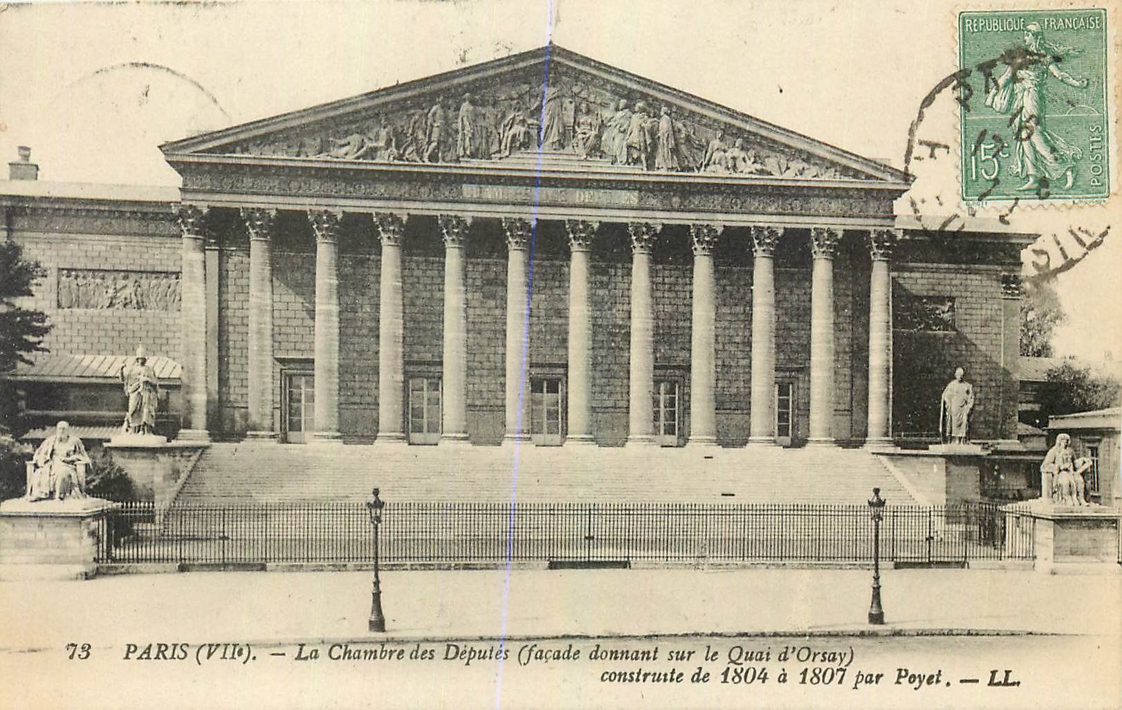 CPA Paris La Chambre des deputes facade donnant sur le Quai d'Orsay 