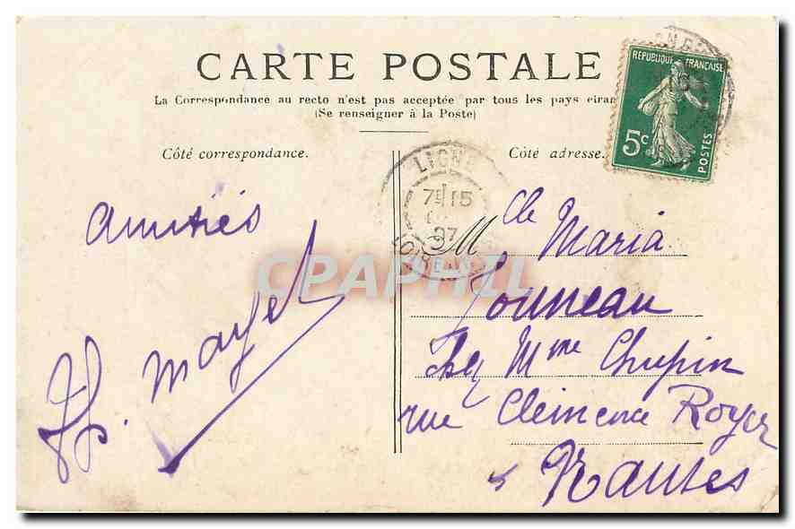 CPA Paris La Basilique de Montmartre  — Rückseite