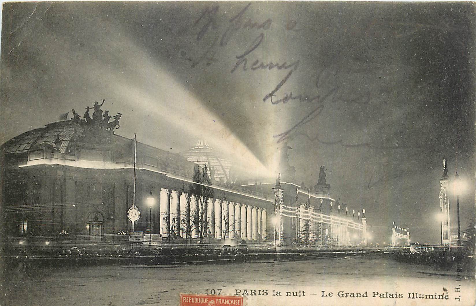 CPA Paris la nuit Le Grand Palais Illumine 