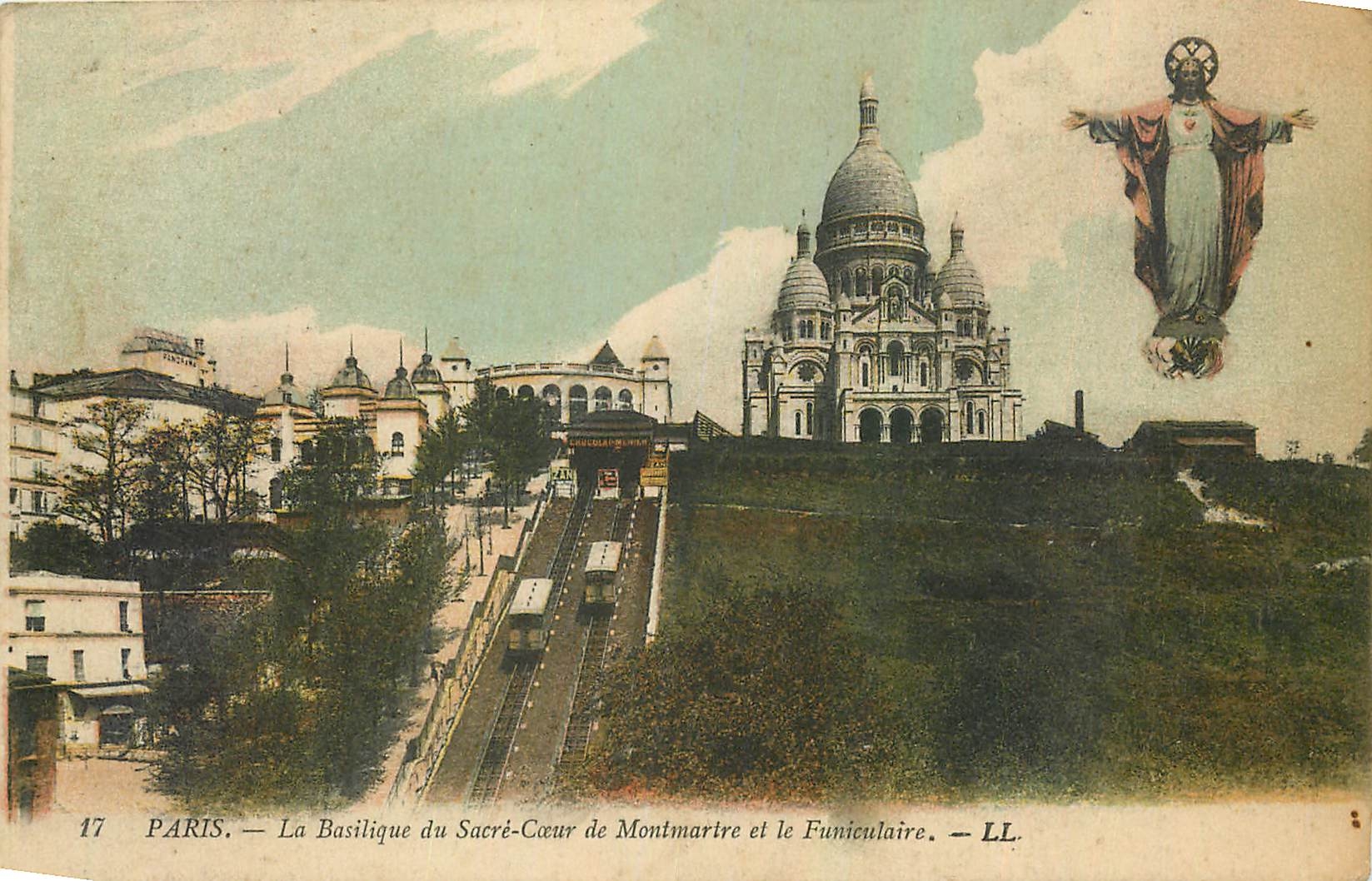CPA Paris La Basilique du Sacre Coeur de Montmartre et le Funiculaire 