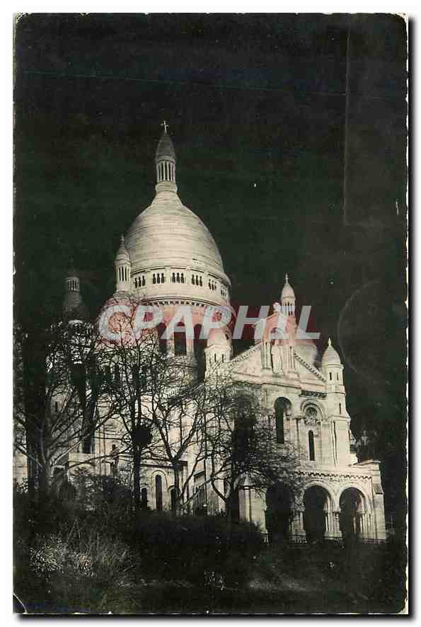 CPA Paris la Nuit Le Sacre Coeur 