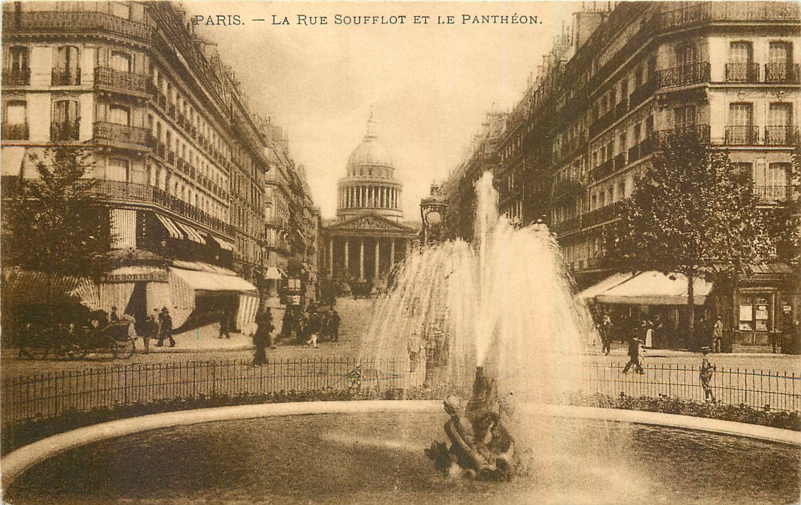 CPA Paris La Rue Soufflot et le Pantheon 