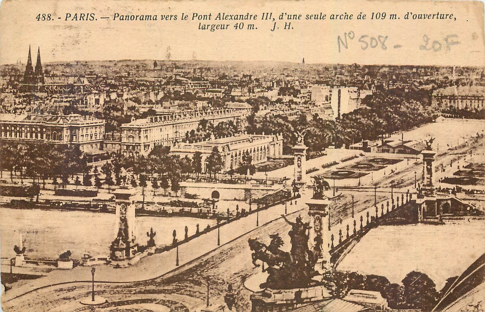 CPA Paris Panorama vers le Pont Alexandre III 