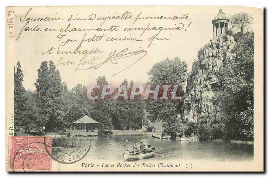CPA Paris Lac et Rocher des Buttes Chaumont 