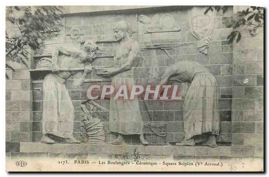 CPA Paris Les Boulaners Ceramique Square Scipion 