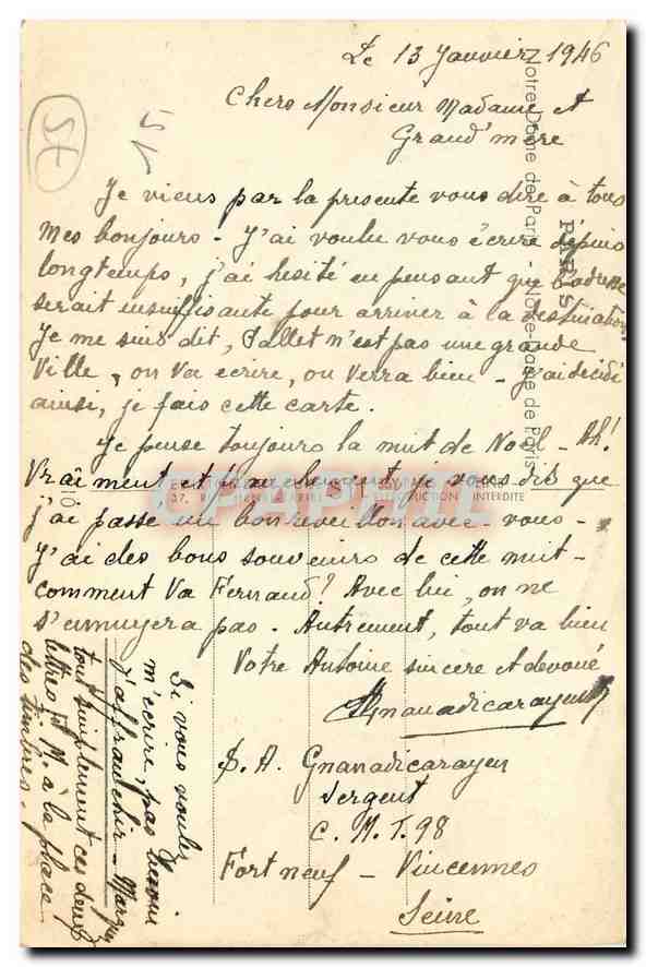 CPA Paris Notre Dame  — Verso