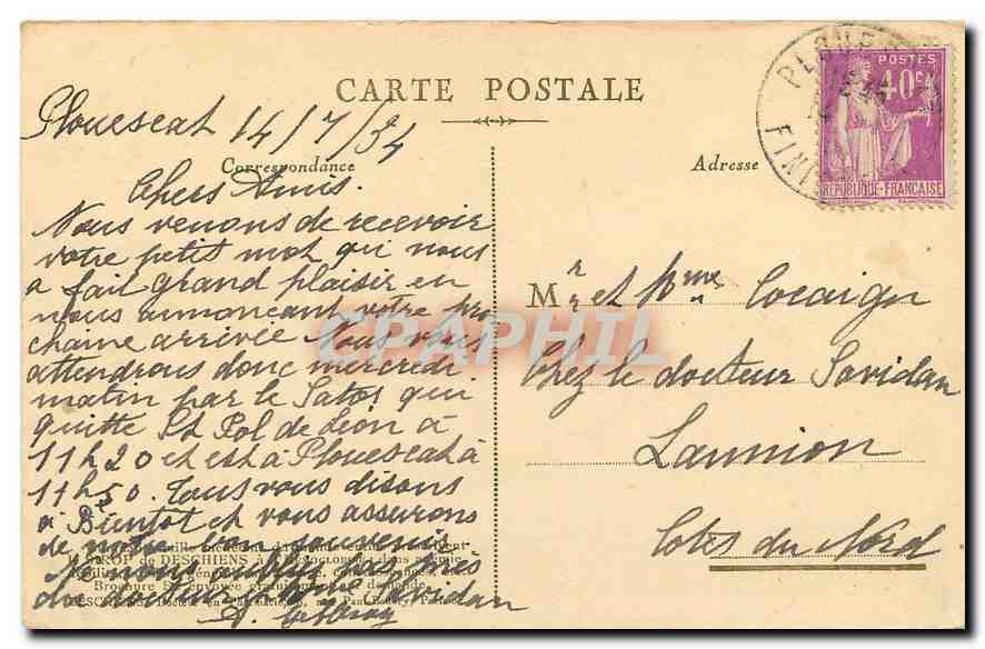 CPA Eglise de la Madeleine Paris — Verso