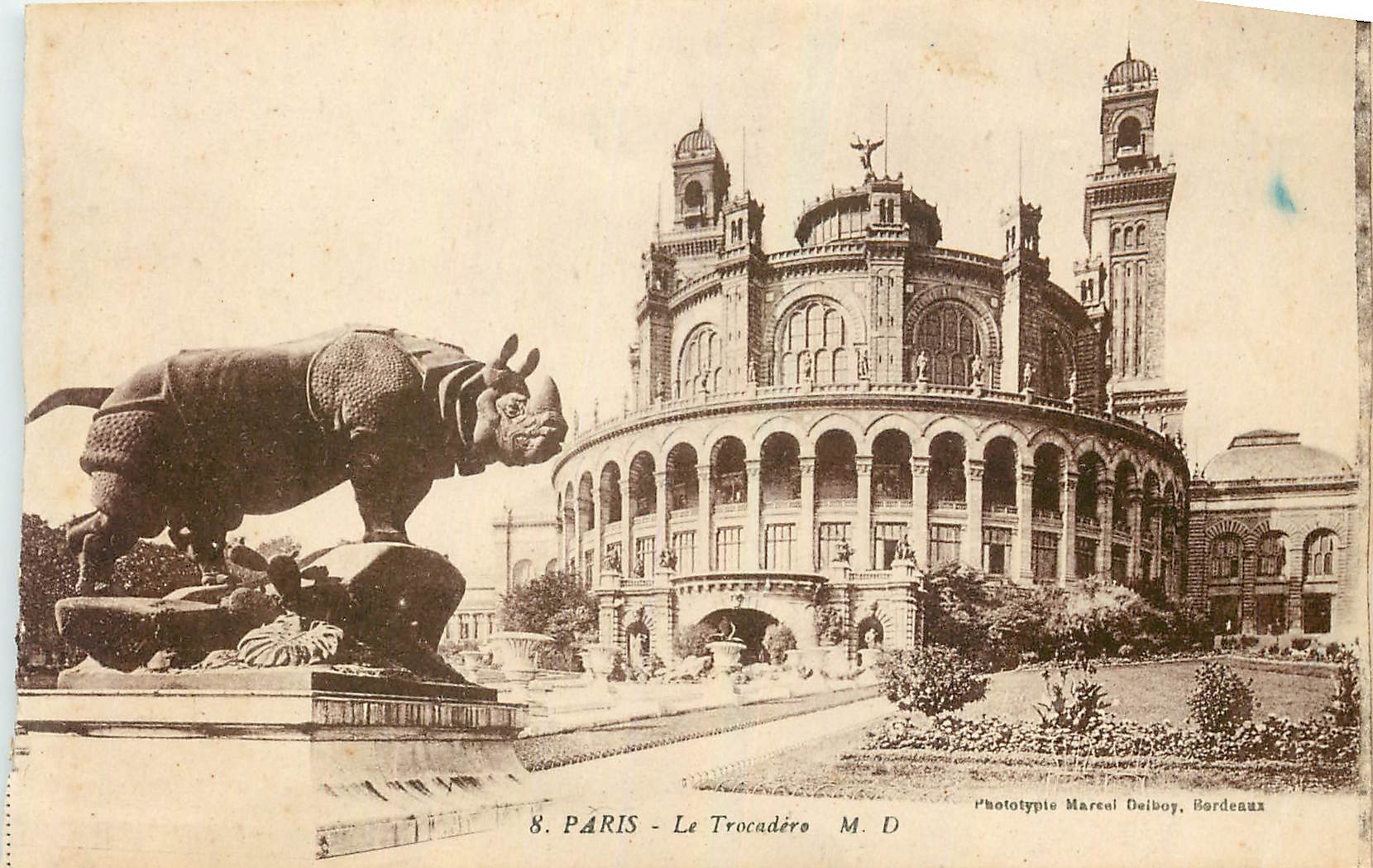CPA Paris Le Trocadero Rhinoceros