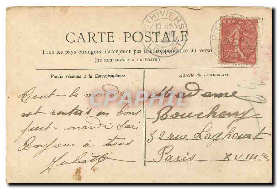 CPA Petit Journal Paris L'Eglise de la Trinite  — Verso