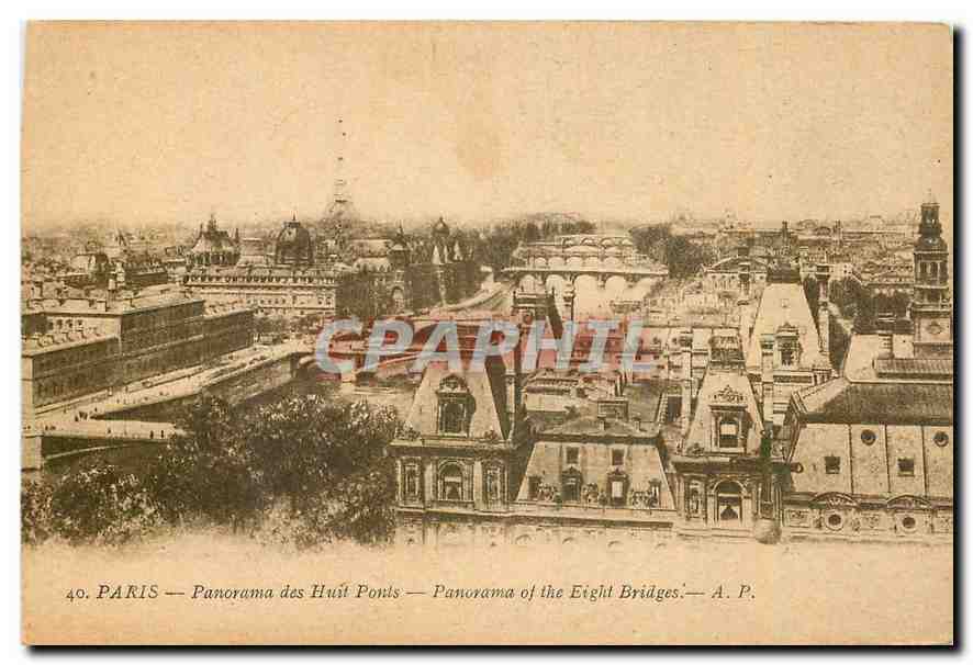 CPA Paris Panorama des Huit Ponts Tour Eiffel