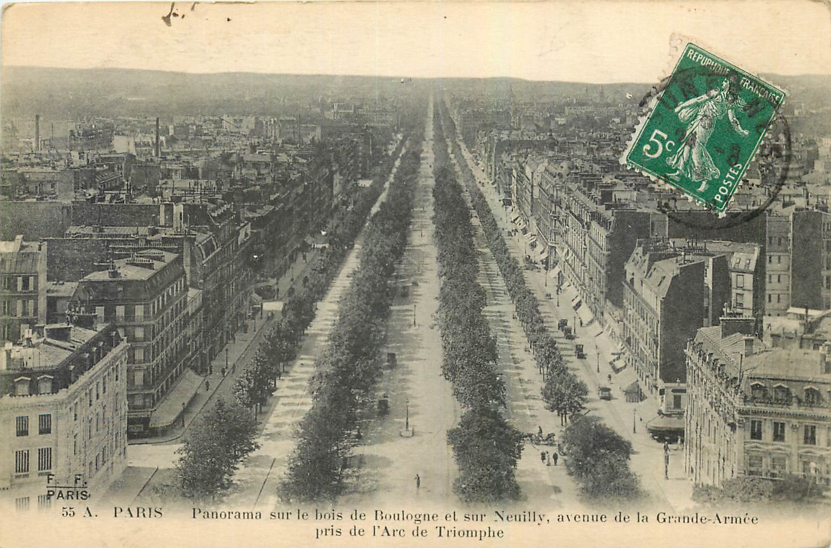 CPA Paris Panorama sur le bois de Boulogne et sur Neuilly avenue de la Grande Armee 