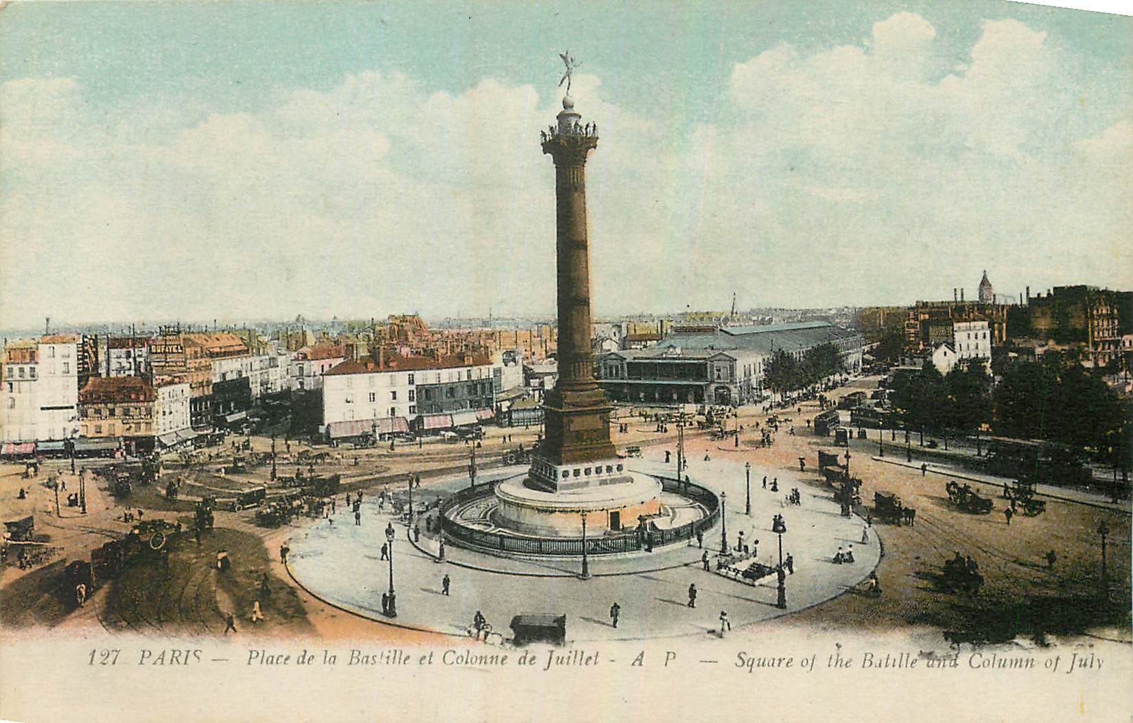 CPA Paris Place de la Bastille et Colonne de Juillet 