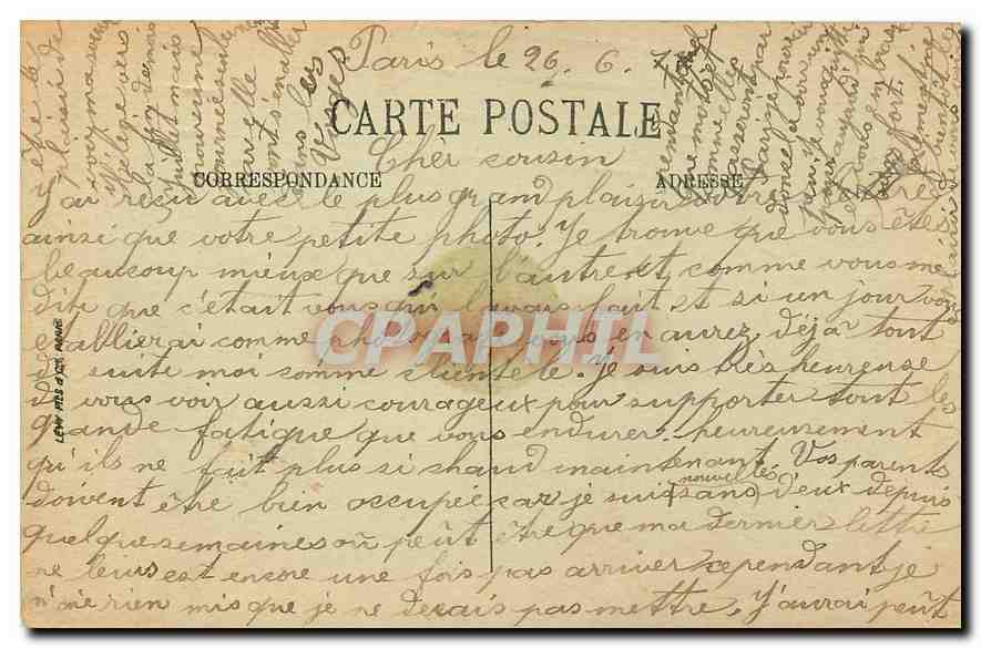 CPA Paris La Fontaine de Carpeaux  — Rückseite