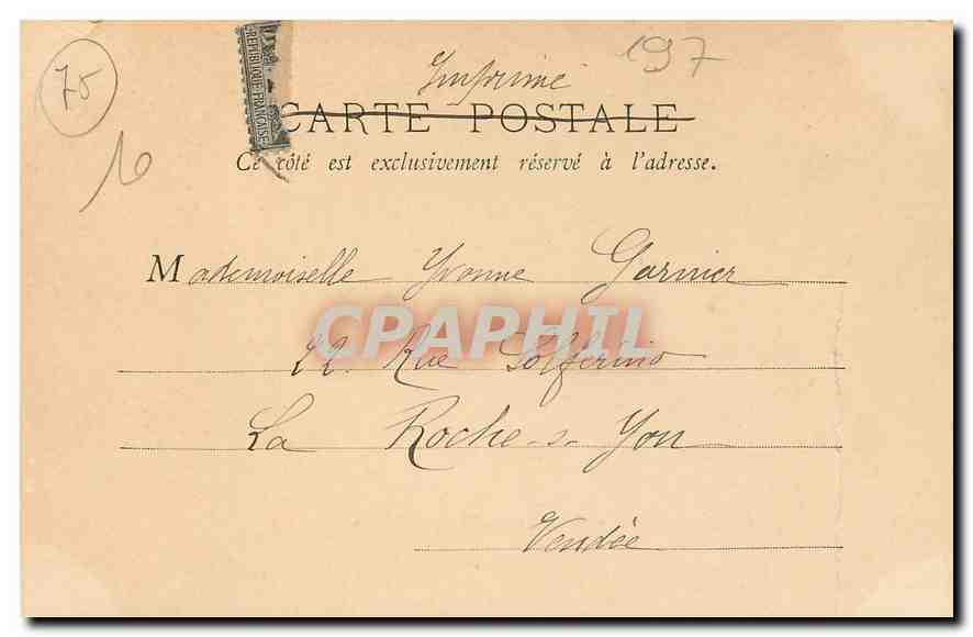 CPA Paris Hotel de Ville Grande Salle des Fetes  — Rückseite