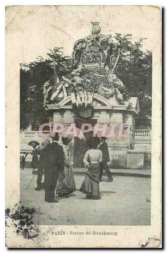 CPA Paris Statue de Strasbourg 