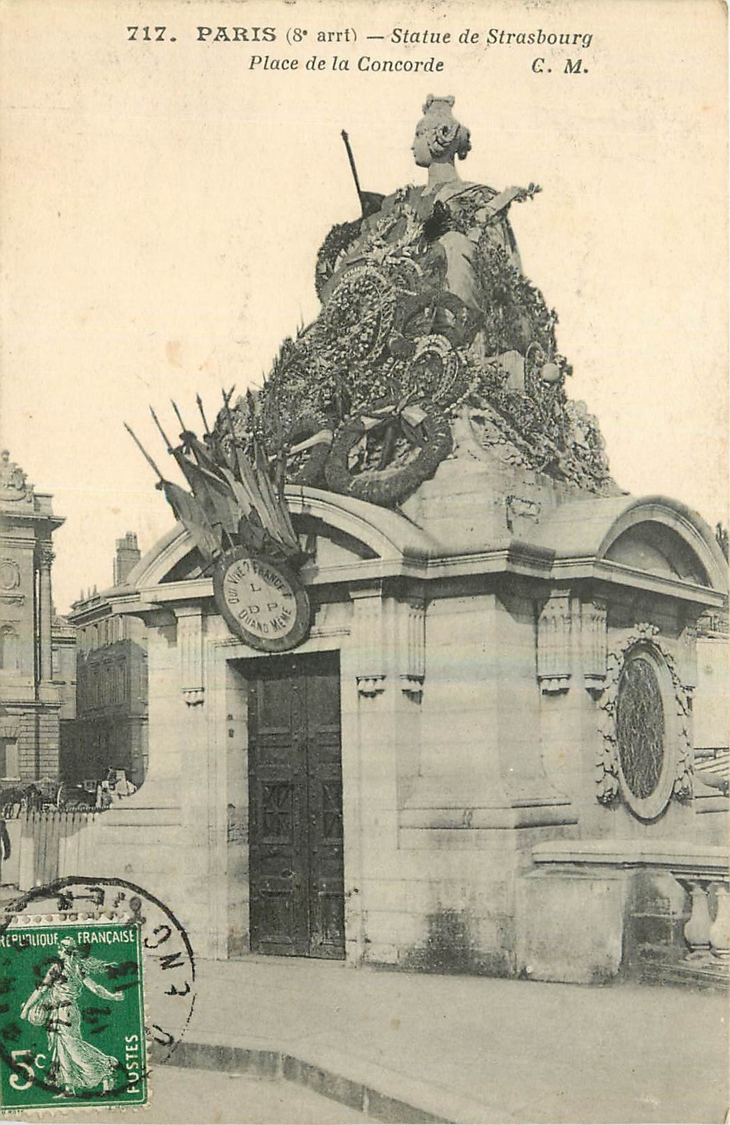 CPA Paris Statue de Strasbourg Place de la Concorde 