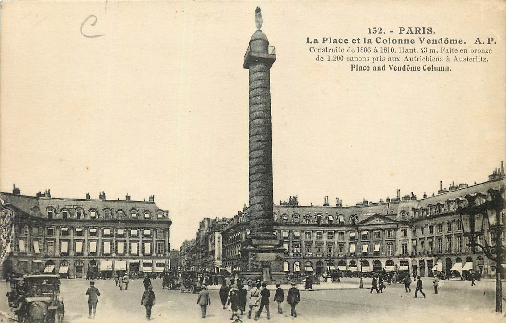 CPA Paris La Place et la Colonne Vendome 