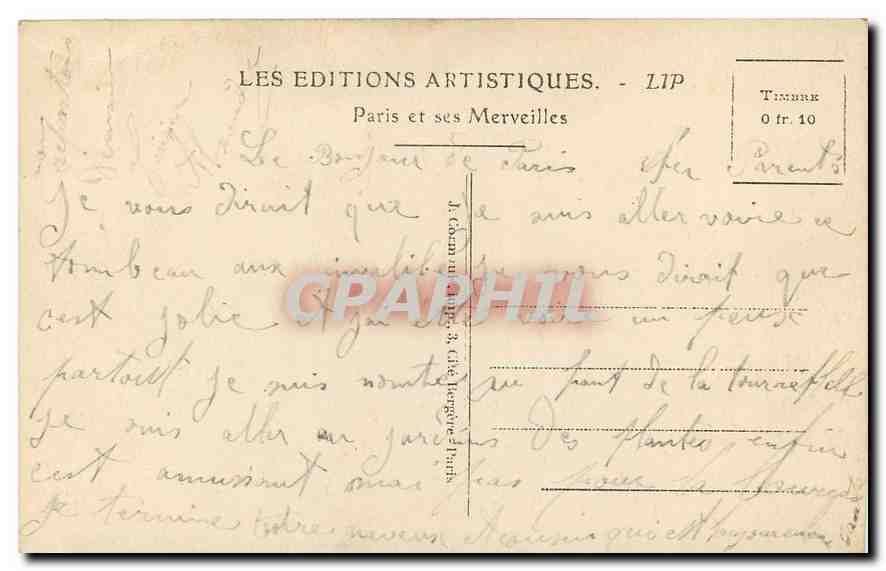 CPA Paris Le Tombeau de l'Empereur aux Invalides  — Rückseite