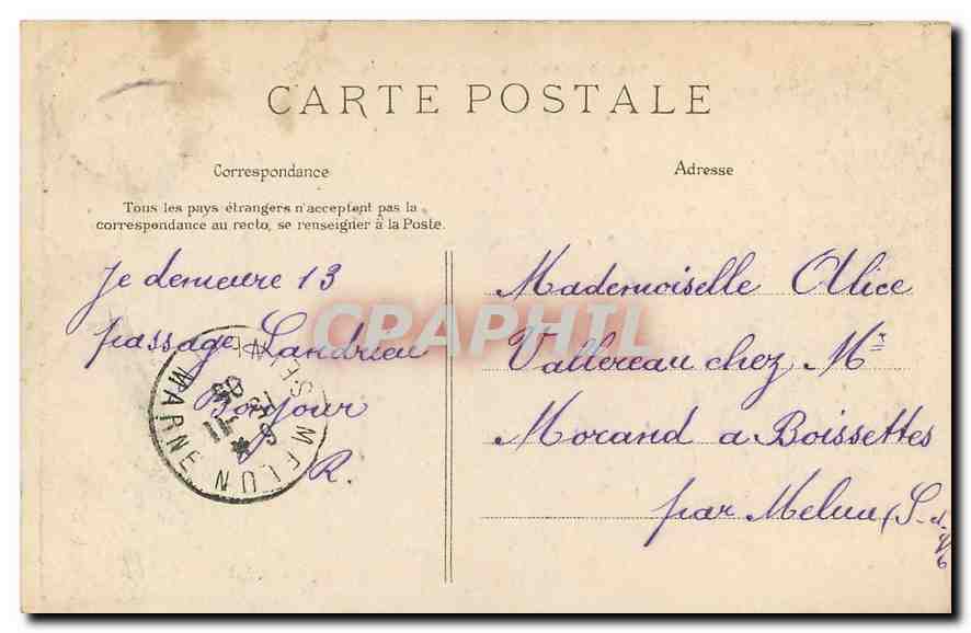CPA Paris Gare des Invalides  — Rückseite