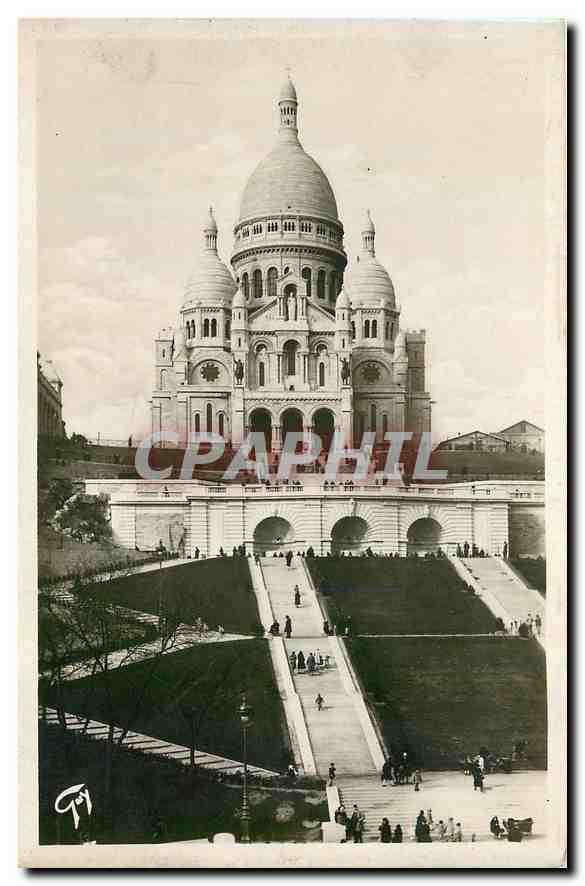 CPA Paris et ses Merveilles Basilique du Sacre Coeur et nouveaux Jardins 