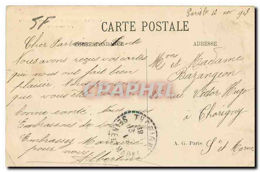 CPA Paris Le Lion de Belfort Eleve a la Memoire de la Defense Nationale par Bartholdi  — Rückseite