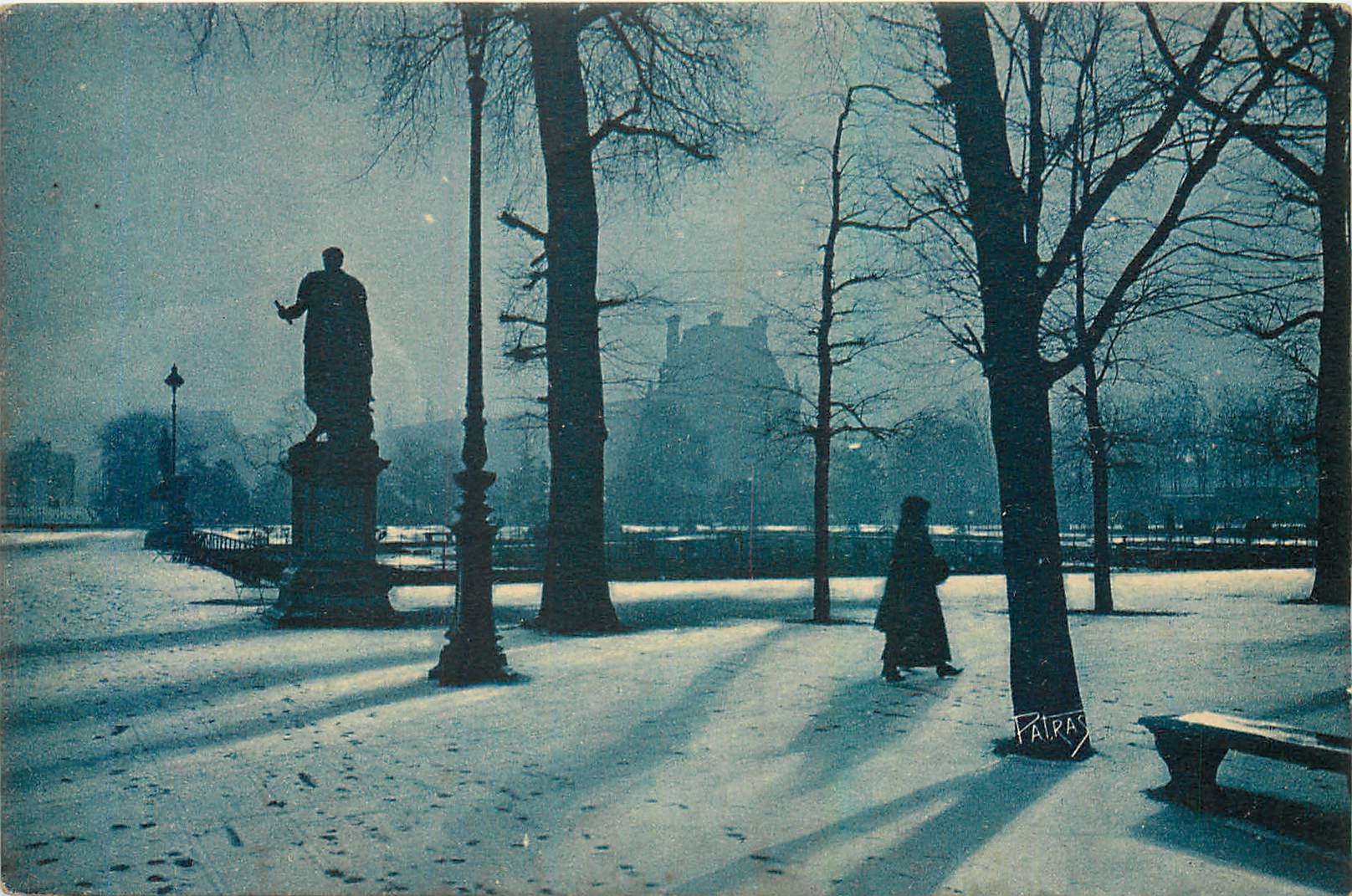 CPA Paris sous la neige Un rayon de soleil dans le Jardin des Tuileries 