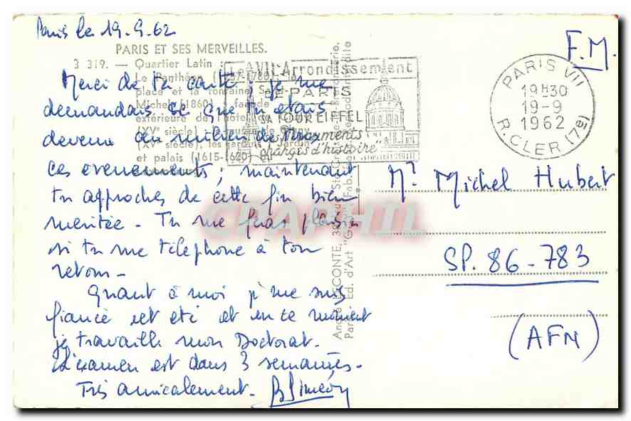 CPA Paris et ses Merveilles Quartier Latin  — Verso