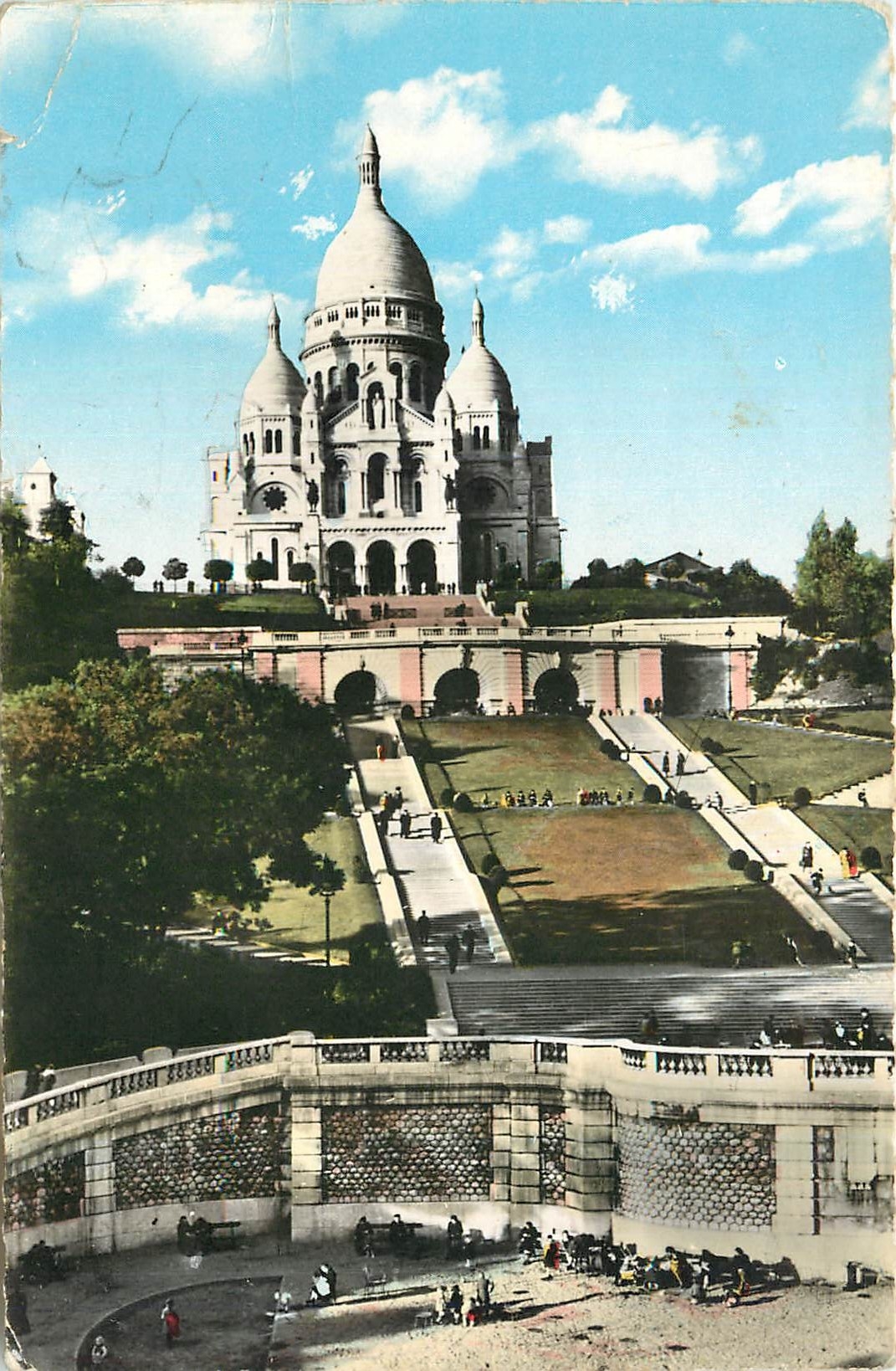 CPA Paris Le Sacre Coeur et le Square Saint Pierre 