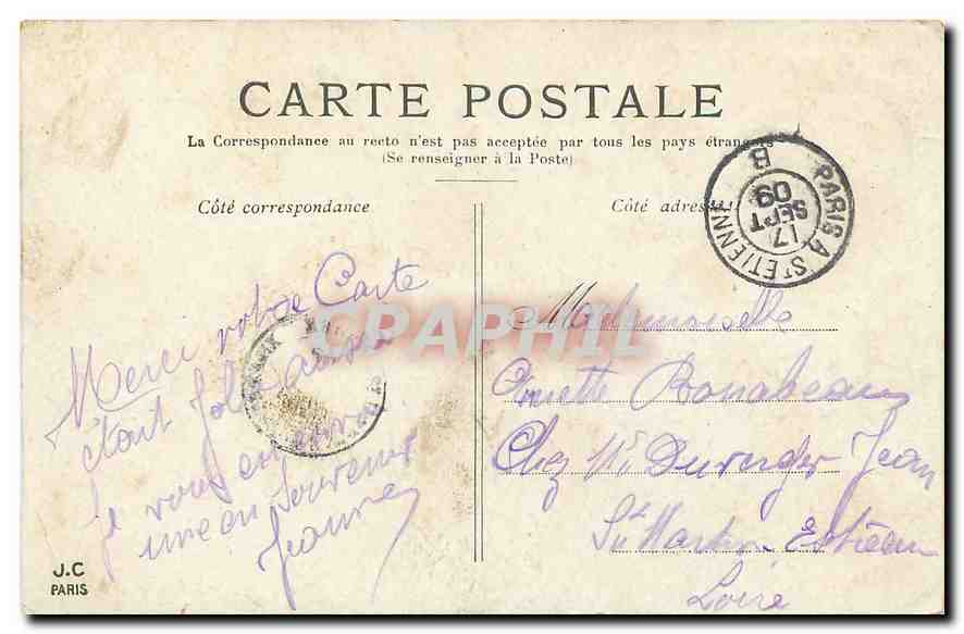 CPA Paris La Trocadero  — Rückseite