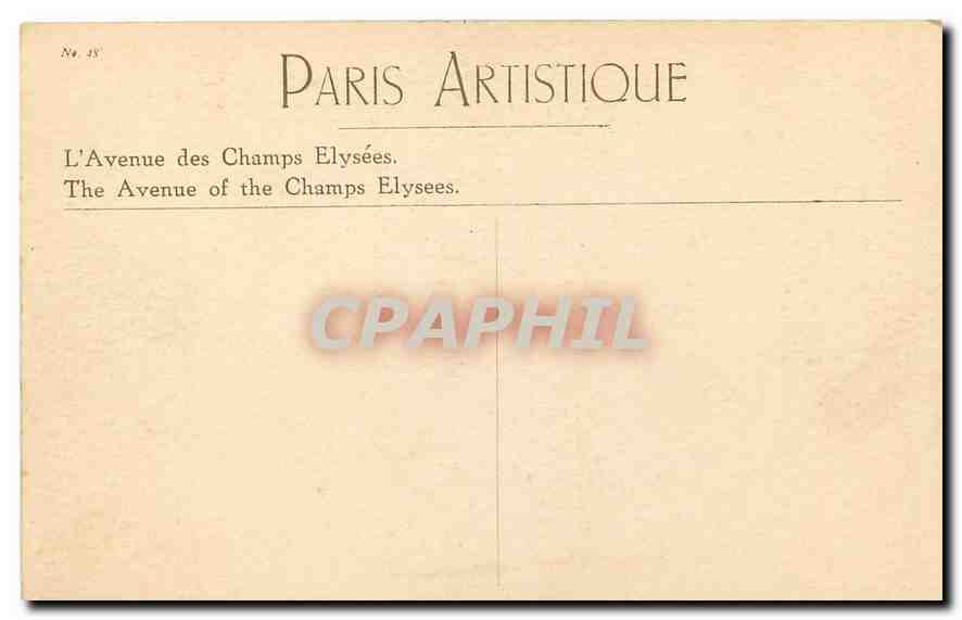 CPA Paris l'Avenue des Champs Elysees  — Rückseite