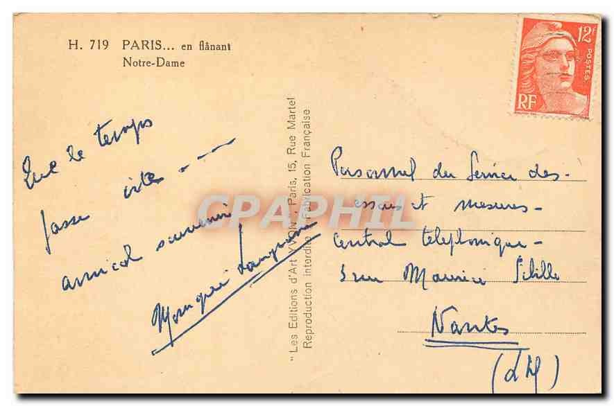 CPA Paris en flanant Notre Dame  — Verso