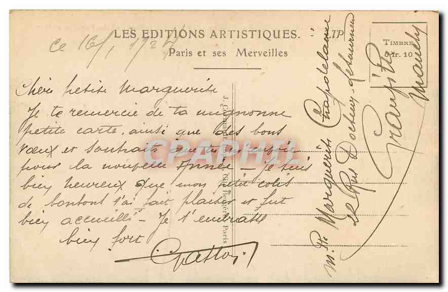 CPA Paris Le Pont Royal et le Pavillon de Flore  — Verso