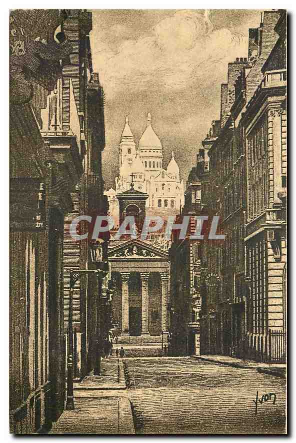 CPA Paris Le Sacre Coeur vu de la Rue Laffitte 