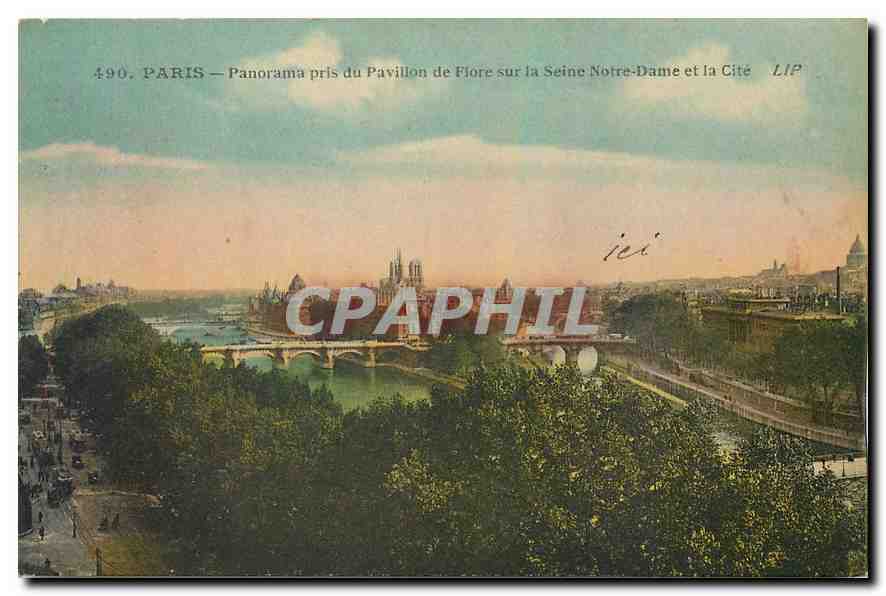 CPA Paris Panorama pris du Pavillon de Floire sur la Seine Notre Dame et la Cite 