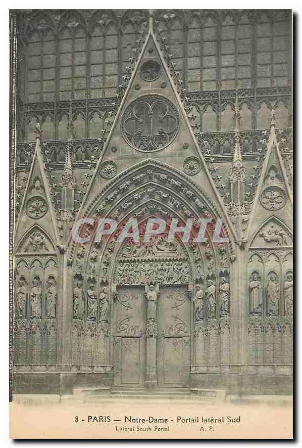 CPA Paris Notre Dame Portail lateral Sud 