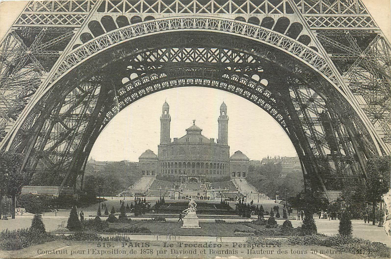 CPA Paris Le Trocadero Perspective Tour Eiffel